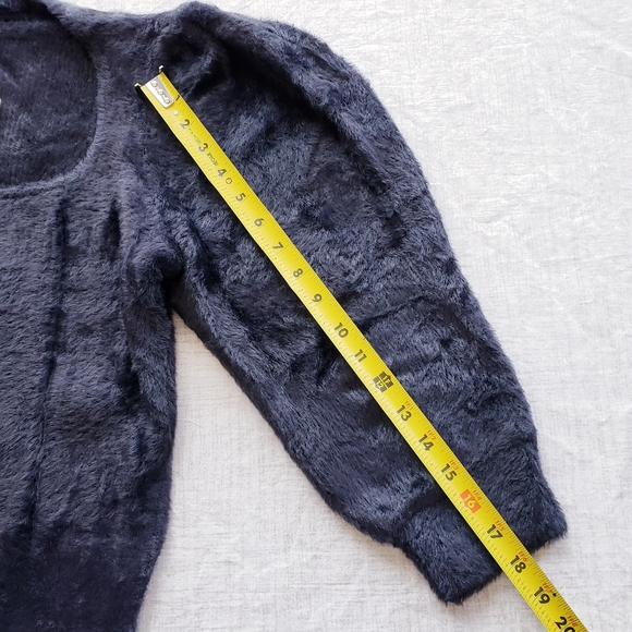 🆕️Free People Black Moonbeam Cropped Soft Boho-Chic Sweater SZ Medium - Picture 10 of 13